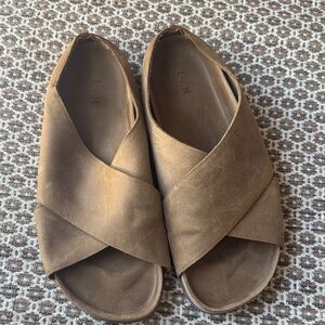 Lauren Manoogian Raw Cross Slide in Burnt Umber Size 41